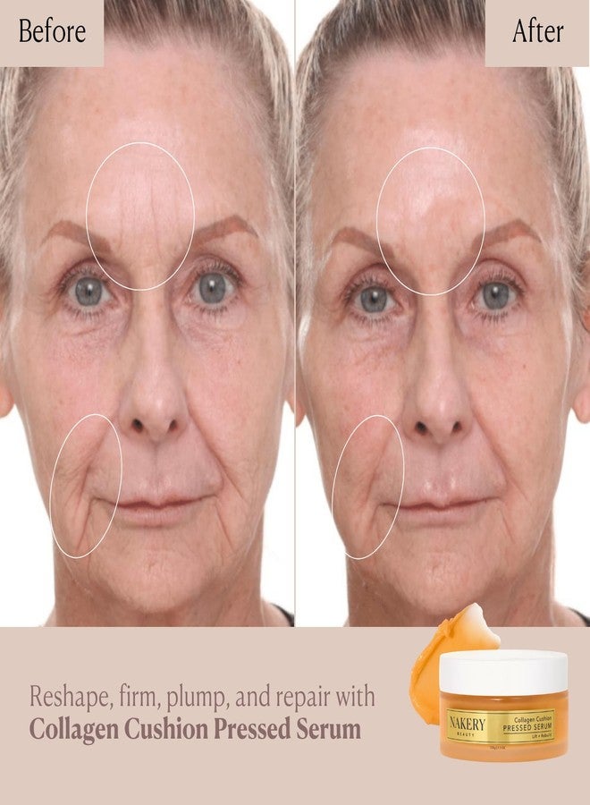 Nakery Collagen Cushion Pressed Serum, Anti Aging Face Cream and Hydrating Serum with Retinol and Peptides, Skin Tightening Cream for Wrinkles and Stretch Marks, Smooths Texture, Made in USA - Image 2